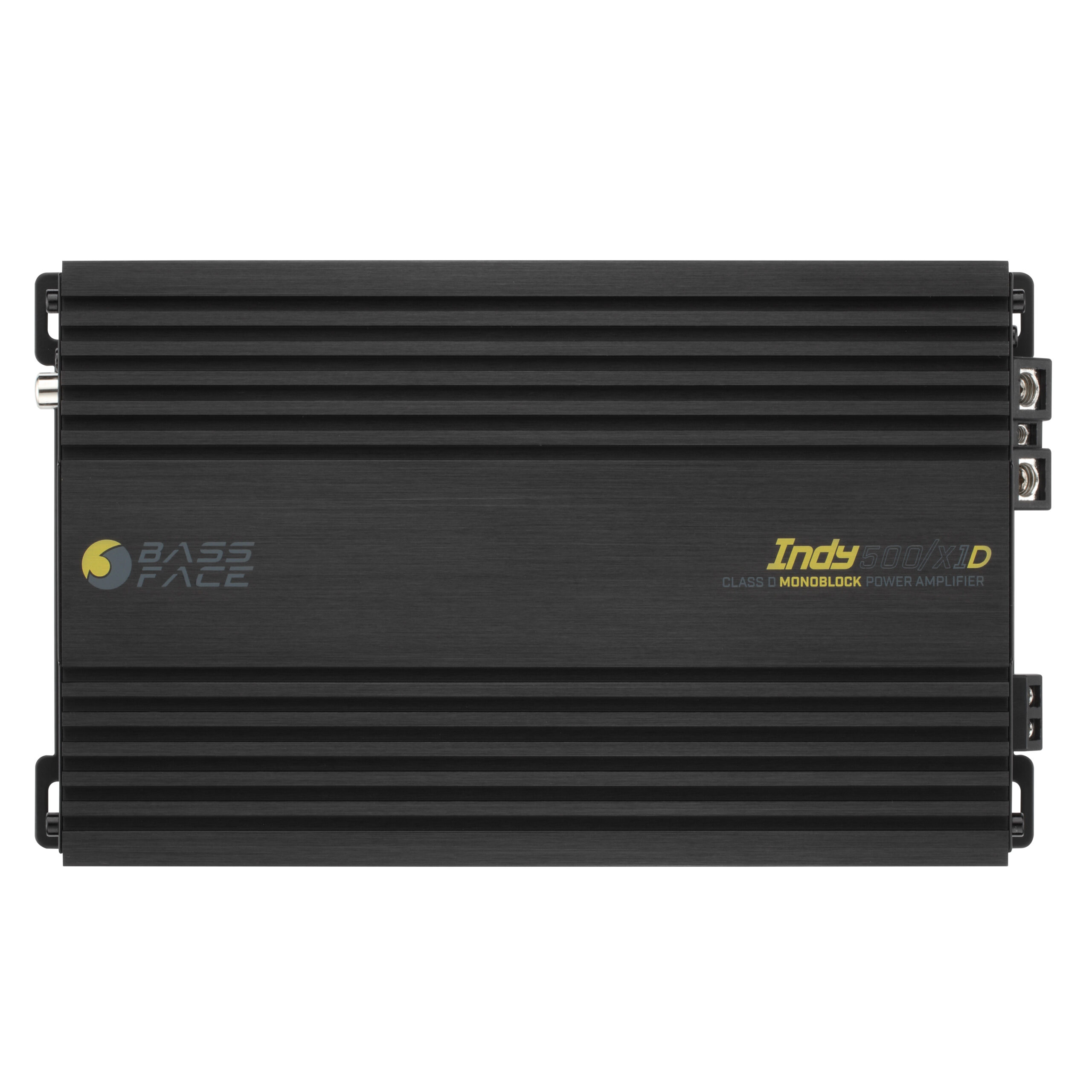 amplificatore monofonico 500w rms 1 ohm bass face indy500/x1d vista frontale